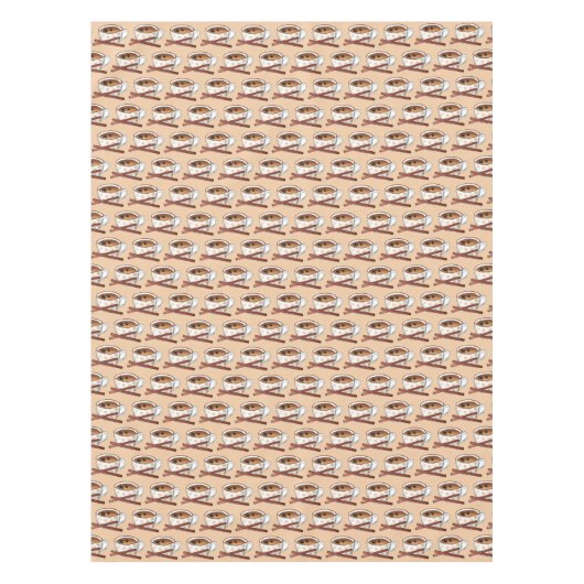 マサラチャイティーカップインディアンスパイス黒茶カップパ テーブルクロス (正面)