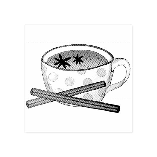 マサラチャイティーカップインディアンスパイス黒茶カップパ ラバースタンプ (インプリント)