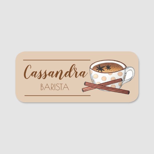 マサラチャイティーラテティーカップインディアンカフェ 名札 (正面)