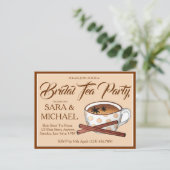 マサラチャイブライダルウェディングシャワーティーカップティーパーティー インビテーションポストカード (スタンド正面)