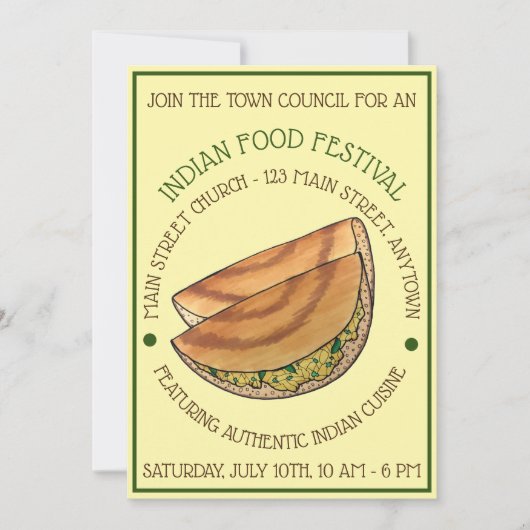 マサラドサスサウスインディアン料理フェスティバル 招待状 (正面)