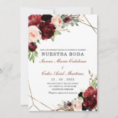 マサラ色の結婚式招待状 スペイン語 招待状 (正面)