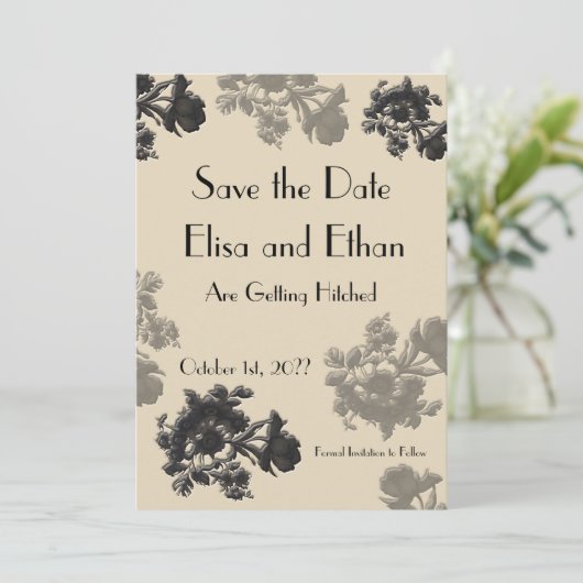 マサラ フローラ 保存日付のお知らせ 招待状 (スタンド正面)