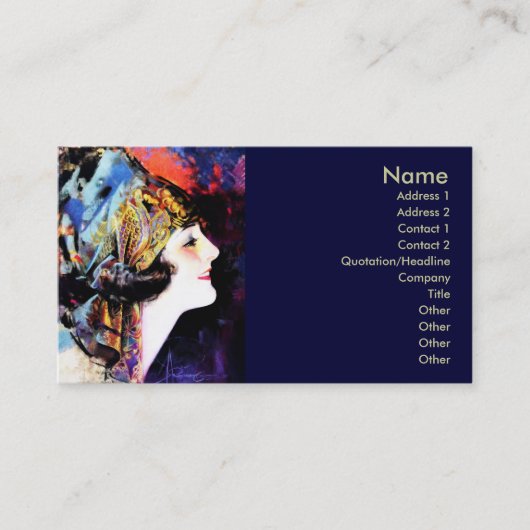 マサ・マンズフィールド、無声映画のスター 名刺 (正面)