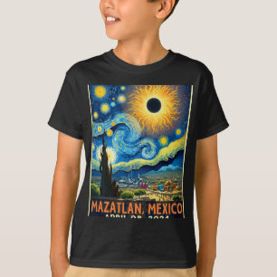 マザトランメキシコ太陽のトータル日食2024 Starry Ni Tシャツ