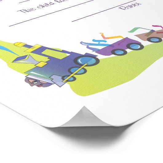 マザルトフユダヤ人ベビー命名誕生証明書少年 ポスター (角)