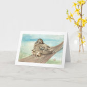 マザーとベビーウッドダックノテカード カード (黄色い花)