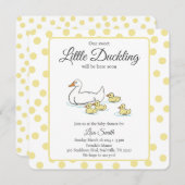 マザーアヒルとアヒル赤ちゃんシャワー招待状 セーブザデート (正面/裏面)