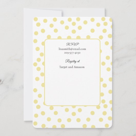 マザーアヒルとアヒル赤ちゃんシャワー招待状 招待状 (裏面)