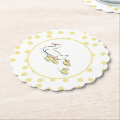 マザーアヒルとアヒル赤ちゃんシャワー紙コースター ペーパーコースター (アングル)