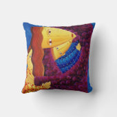 マザーアンドサンコンテンポラリーズアートアクリル絵画ズ クッション (裏面)