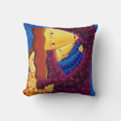 マザーアンドサンコンテンポラリーズアートアクリル絵画ズ クッション (正面)