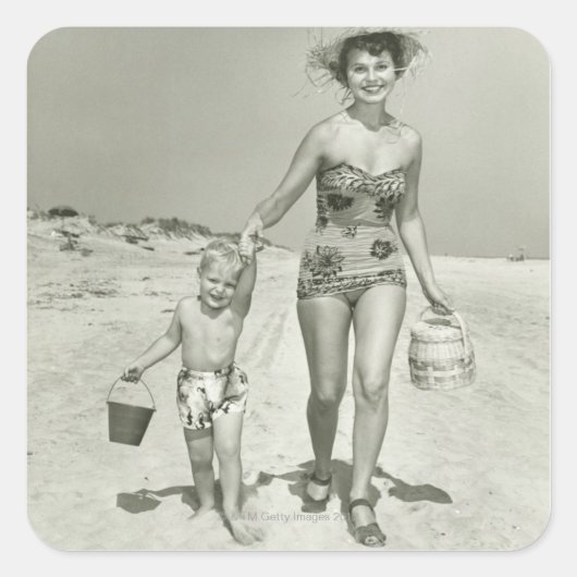 マザーアンドソン歩く スクエアシール (正面)