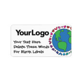 マザーアースの日ここにロゴを追加レインボーハート ラベル (正面)