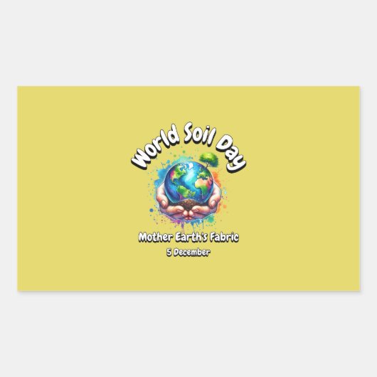 マザーアースの生地。世界土壌日 長方形シール (正面)