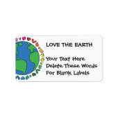 マザーアースデイ惑星レインボーハートを保存 ラベル (正面)