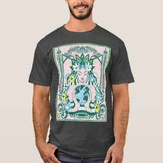 マザーアースデイ自然アールヌーボー自然環境 Tシャツ