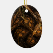 マザーアース抽象芸術アートオーバルオーナメント セラミックオーナメント (裏面)