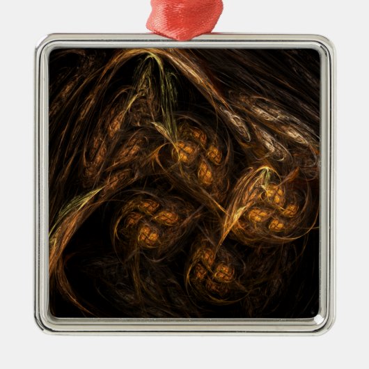 マザーアース抽象芸術アートスクウェア メタルオーナメント (正面)