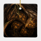 マザーアース抽象芸術アートスクエアオーナメント セラミックオーナメント (裏面)