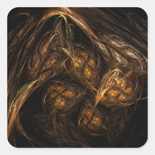 マザーアース抽象芸術アートスクエアステッカー スクエアシール (正面)