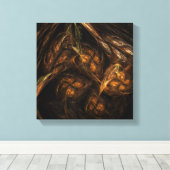 マザーアース抽象芸術アートブラック&ホワイト キャンバスプリント (インサイチュ (ウッドフロア))