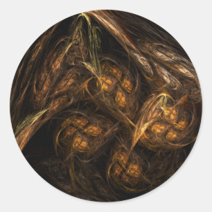 マザーアース抽象芸術アートラウンドステッカー ラウンドシール