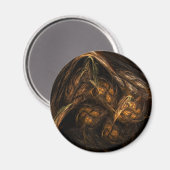 マザーアース抽象芸術アートラウンドマグネット マグネット (正面/裏面)