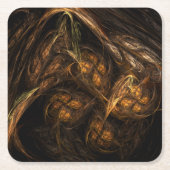 マザーアース抽象芸術アート スクエアペーパーコースター (正面)