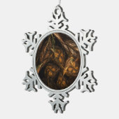 マザーアース抽象芸術アート スノーフレークピューターオーナメント (右)