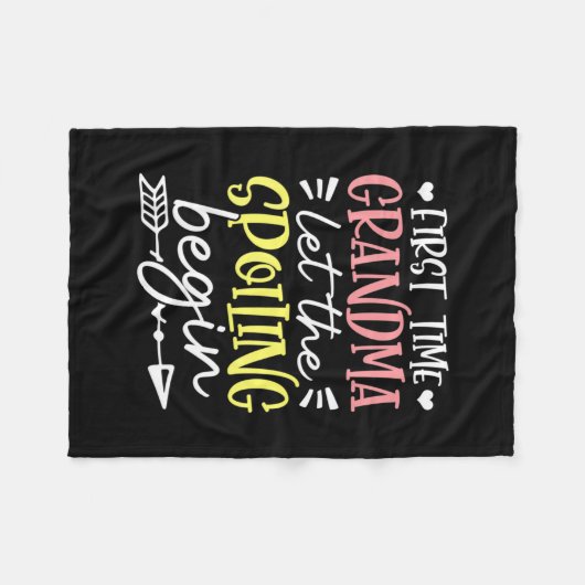 マザーアートファーストばあちゃん誕生日 フリースブランケット (正面(横))