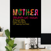マザーアートマザーフラワー定義 ポスター (ホームオフィス)