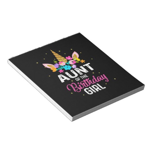 マザーアート叔母の誕生日ガール誕生日 ノートパッド (アングル)