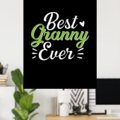 マザーアート最高のグラニーエバー ポスター (ホームオフィス)