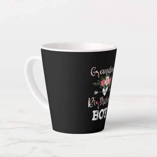 マザーアート |おばあちゃん誕生日少年誕生日 カフェラテマグ (左アングル)