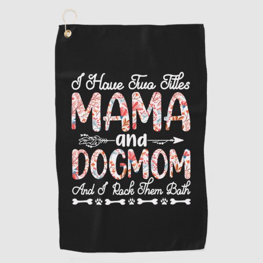 マザーアート |ママとドッグママ誕生日 ゴルフタオル (正面)