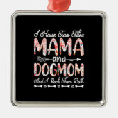 マザーアート |ママとドッグママ誕生日 メタルオーナメント (正面)