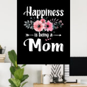 マザーアート |幸せは母の誕生日 ポスター (ホームオフィス)