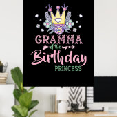 マザーアート | Gramma Of The誕生日プリンセスクリスマス ポスター (ホームオフィス)