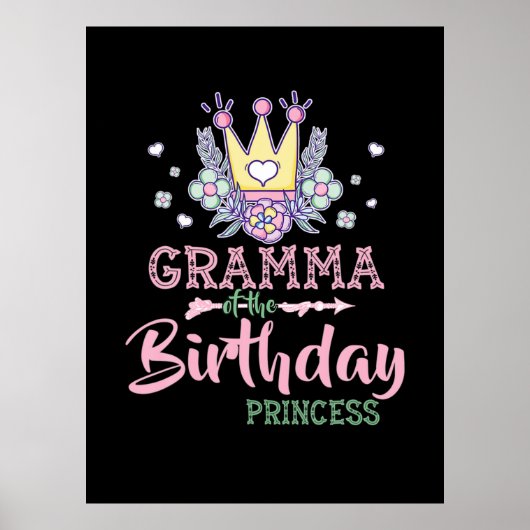 マザーアート | Gramma Of The誕生日プリンセスクリスマス ポスター (正面)