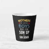 マザーアート Mothers of Little Boys誕生日 カフェラテマグ (正面)