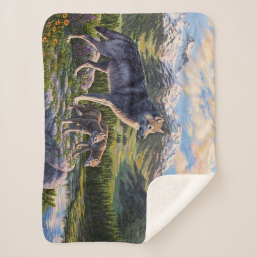 マザーウルフ&パップスマウンテンリバーバレー シェルパブランケット (正面)