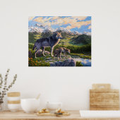 マザーウルフ&パップスマウンテンリバーバレー ポスター (キッチン)