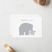 マザーエレファントグレードット赤ちゃんシャワー ノートカード (正面/裏面インサイチュ)