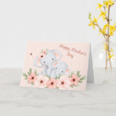 マザーエレファント&カーフレマザーズデイカード カード (黄色い花)