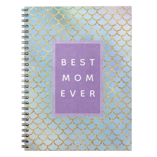 マザーエ最高のバーマーメイドブルーはかりで測グリッター ノートブック (正面)