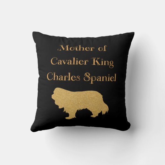 マザーオブカヴァリアキングチャールズスパニエル犬金ゴールド クッション (裏面)