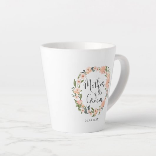 マザーオブザグルームウォーターフローラカラーリース写真 カフェラテマグ (右アングル)