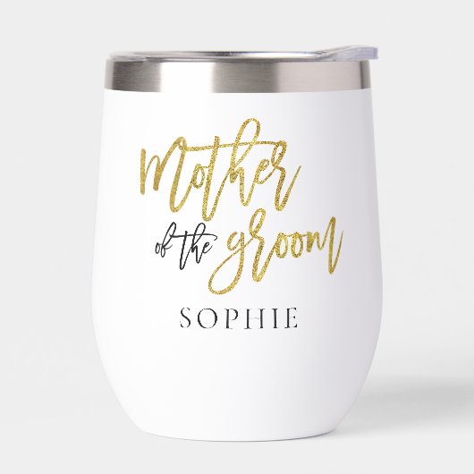 マザーオブザグルームギフトネームブラック金ゴールドグリッター (左面)