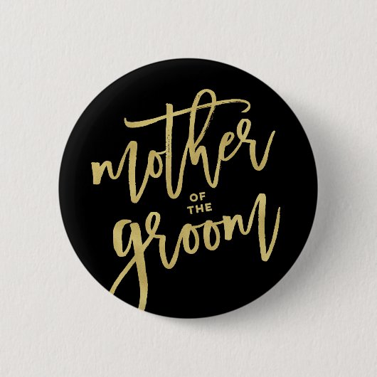 マザーオブザグルームシック金ゴールド結婚ブライダルパーティ 缶バッジ (正面)